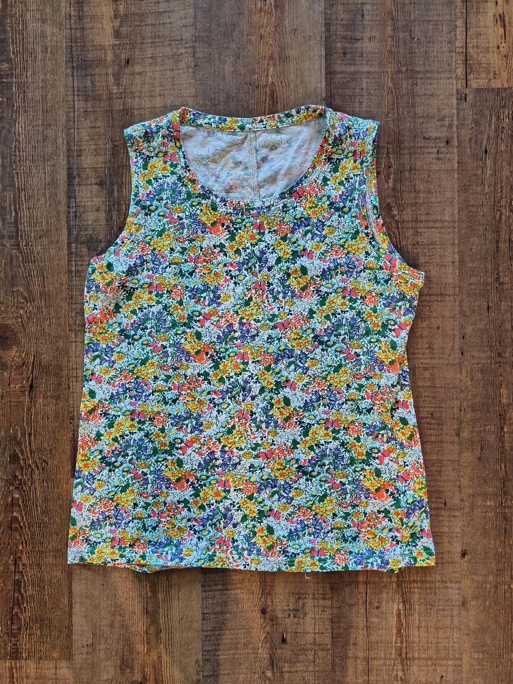 Duluth Trading Brand Multi Colorful Floral Sleeveless Floral Tank Top Size S